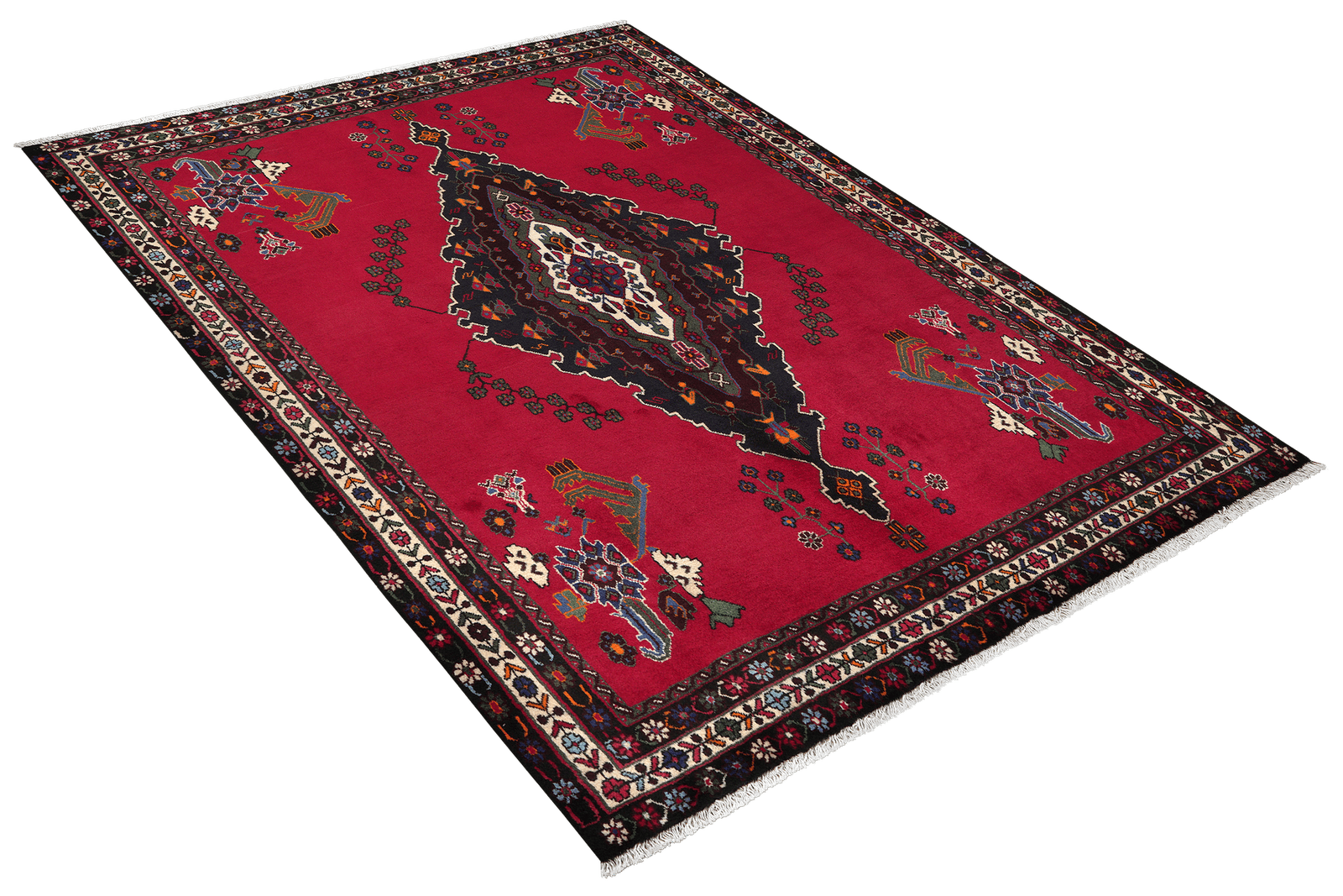 Afshar — Hand-knotted, 164x216 cm, Red, 100% Virgin Wool | View 4