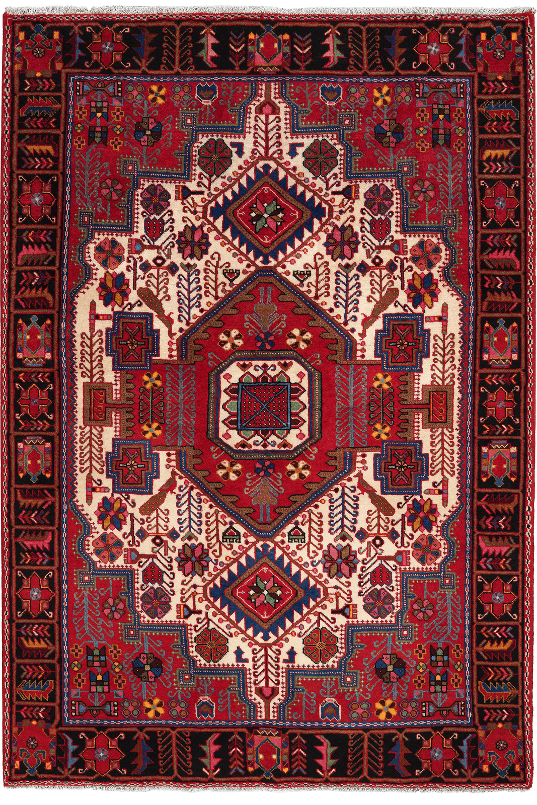 Nahavand — Hand-knotted, 142x208 cm, Beige, 100% Virgin Wool | Main view