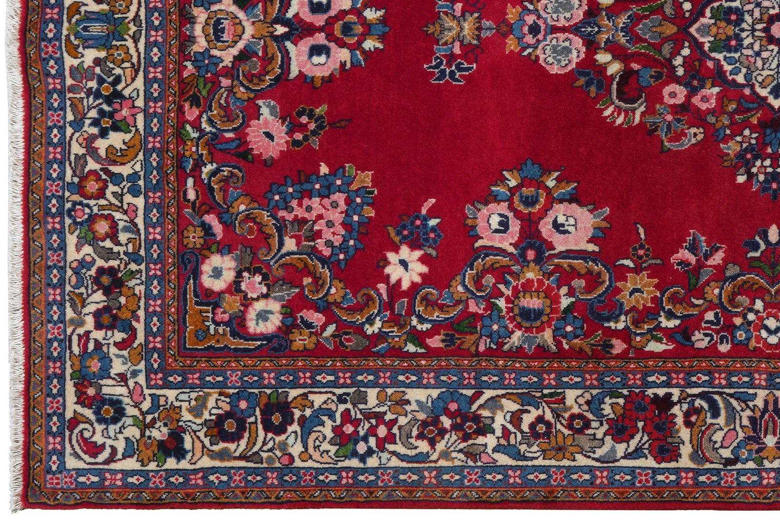 Sarough — Hand-knotted, 134x215 cm, Red, 100% Virgin Wool | View 3
