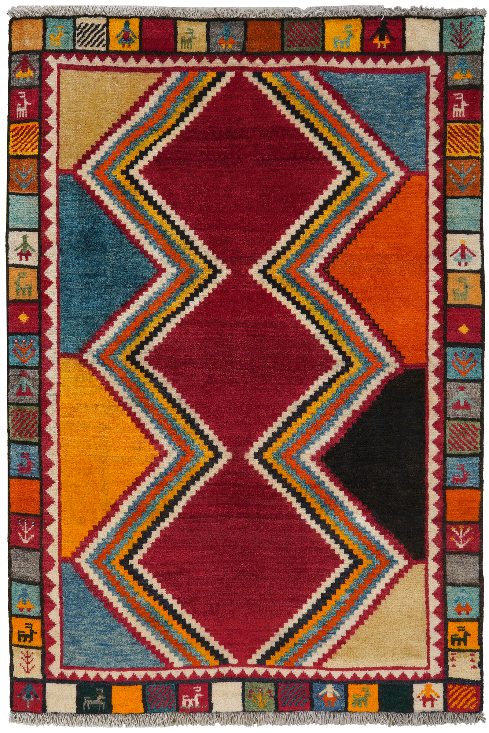 Gashgai — Handgefertigt, 148x101 cm, Bunt, 100% Virgin Wool | Main view