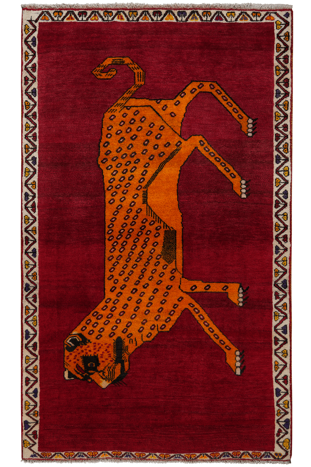 Gashgai — Hand-knotted, 109x185 cm, Red, 100% Virgin Wool | Main view
