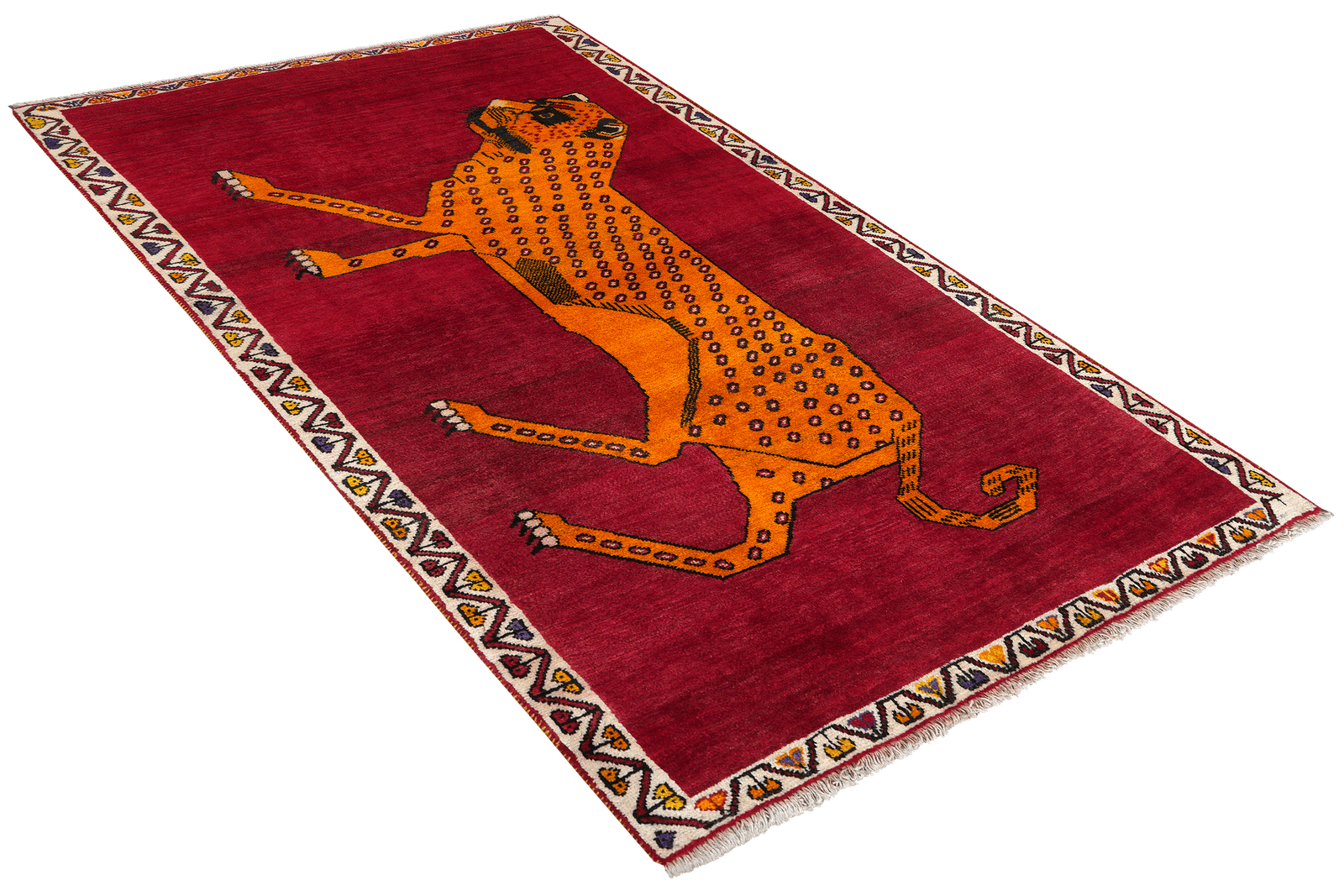 Gashgai — Hand-knotted, 109x185 cm, Red, 100% Virgin Wool | View 4