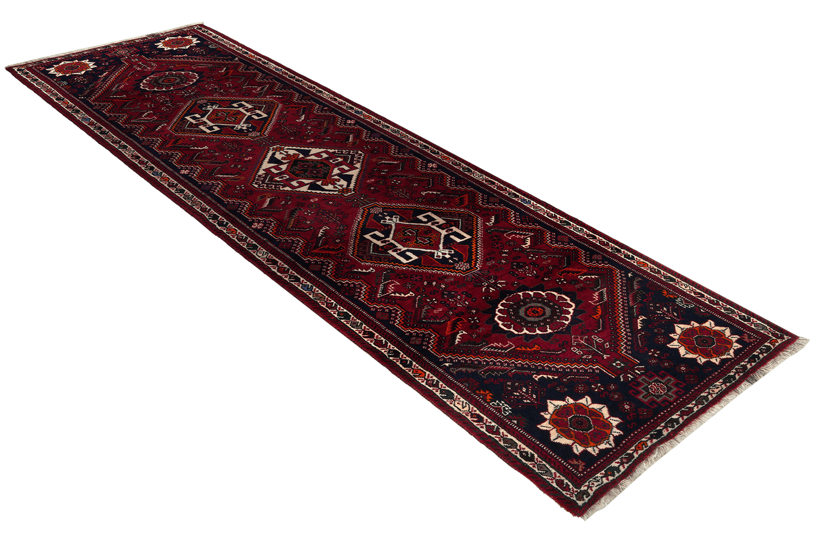 Gashgai — Hand-knotted, 77x302 cm, Red, 100% Virgin Wool | View 4