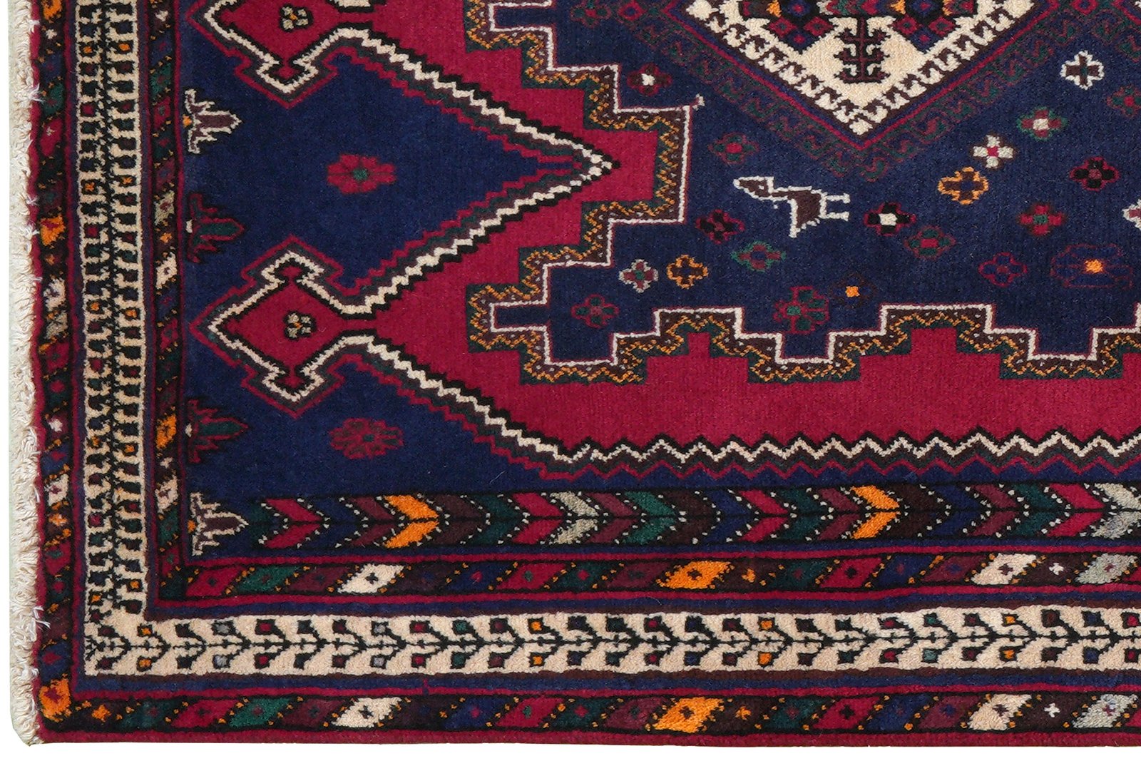 Afshar — Hand-knotted, 99x230 cm, Blue, 100% Virgin Wool | View 3
