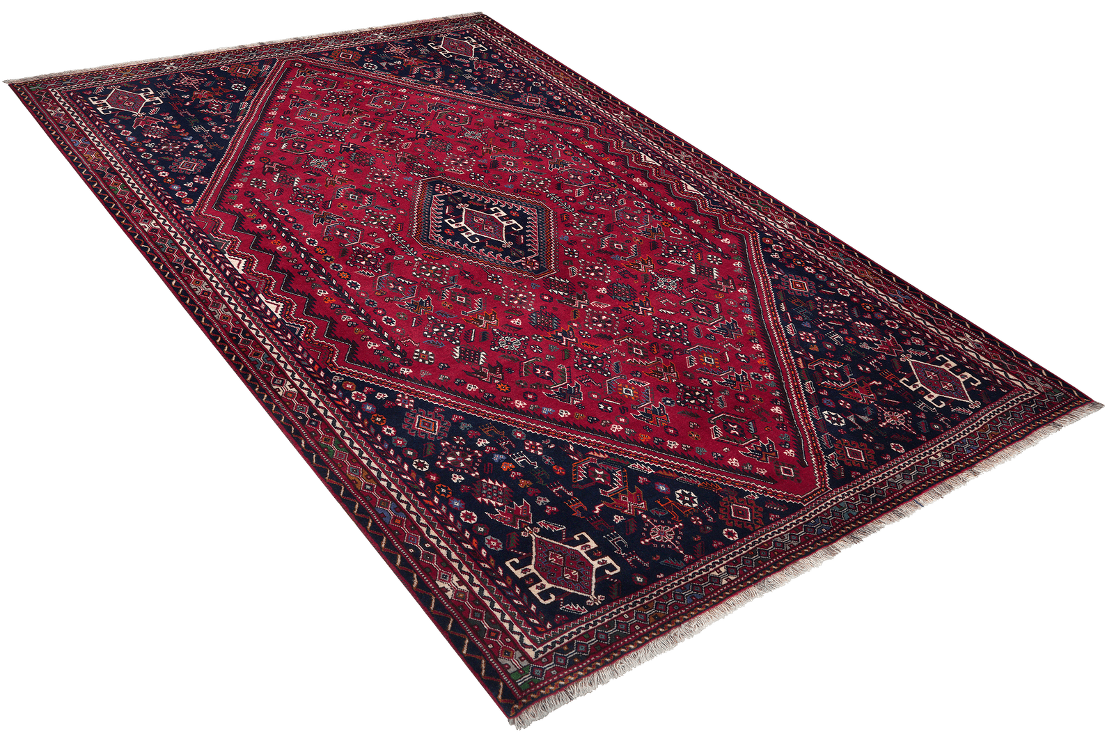 Gashgai — Hand-knotted, 198x298 cm, Red, 100% Virgin Wool | View 4