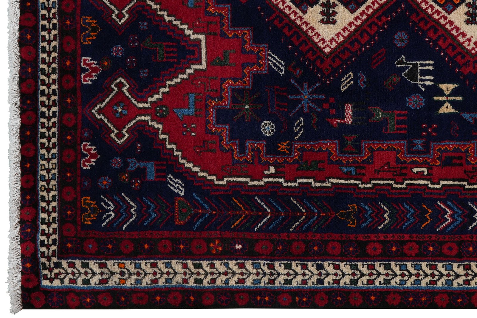 Afshar — Hand-knotted, 135x195 cm, Blue, 100% Virgin Wool | View 3