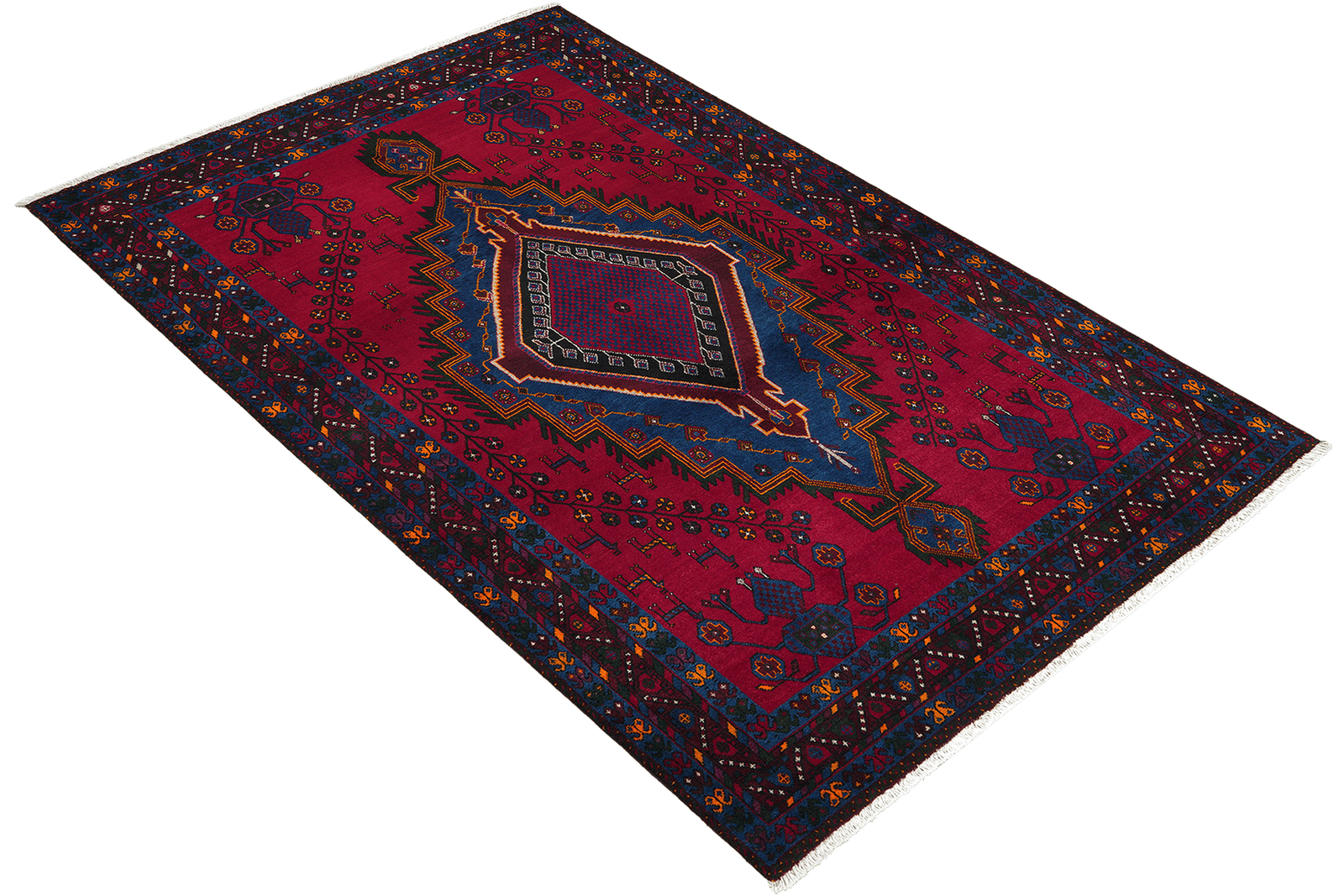 Afshar — Hand-knotted, 151x236 cm, Red, 100% Virgin Wool | View 4