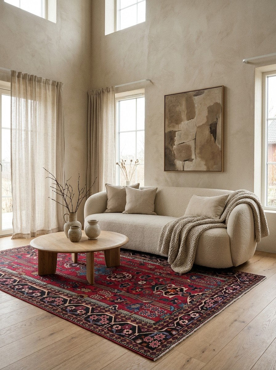 Nahavand — Handgefertigt, 252x142 cm, Blau, 100% Virgin Wool | Detail view