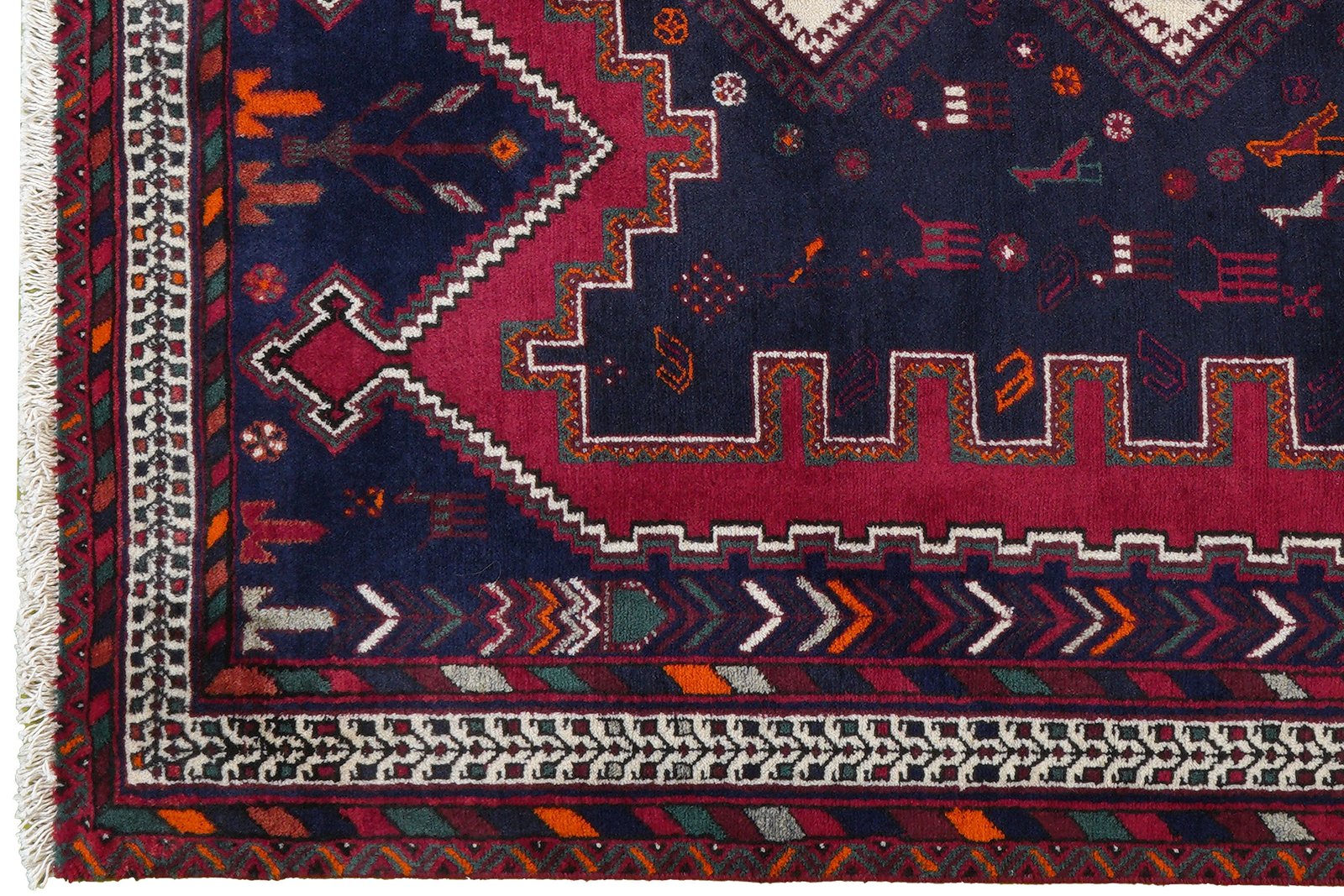 Afshar — Hand-knotted, 132x166 cm, Blue, 100% Virgin Wool | View 3