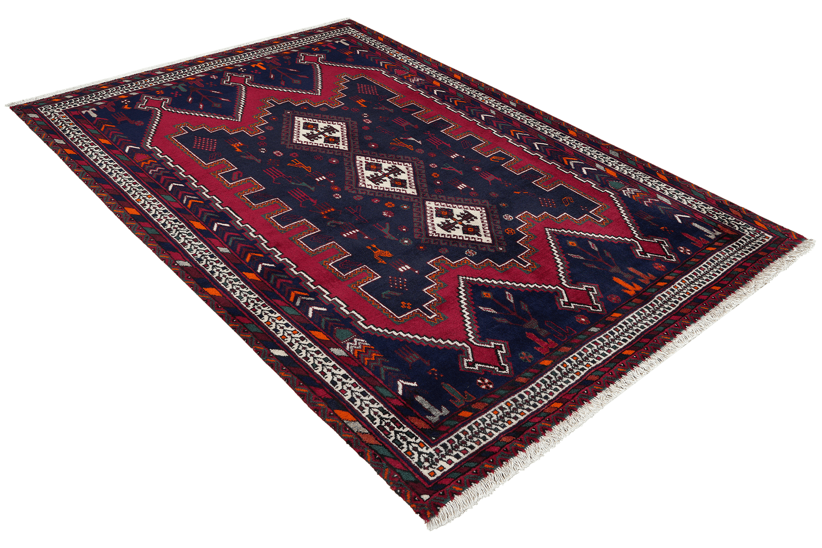 Afshar — Hand-knotted, 132x166 cm, Blue, 100% Virgin Wool | View 4
