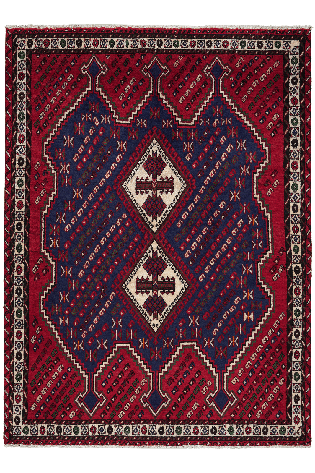 Afshar — Hand-knotted, 144x197 cm, Blue, 100% Virgin Wool | Main view