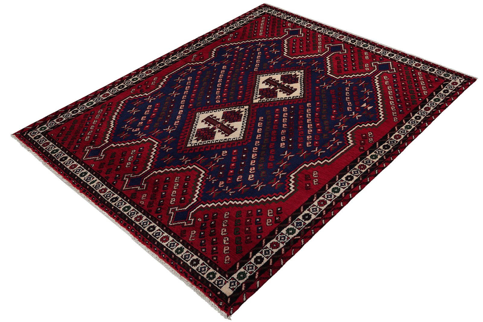 Afshar — Hand-knotted, 144x197 cm, Blue, 100% Virgin Wool | View 5