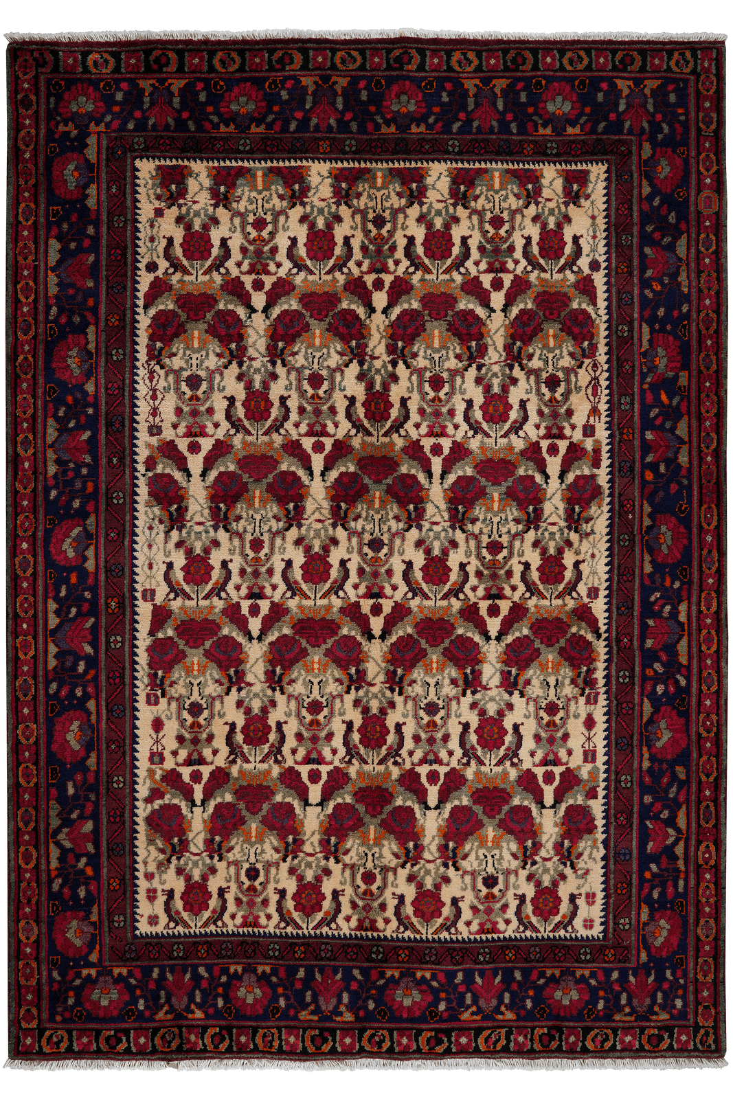 Afshar — Hand-knotted, 167x238 cm, Beige, 100% Virgin Wool | Main view