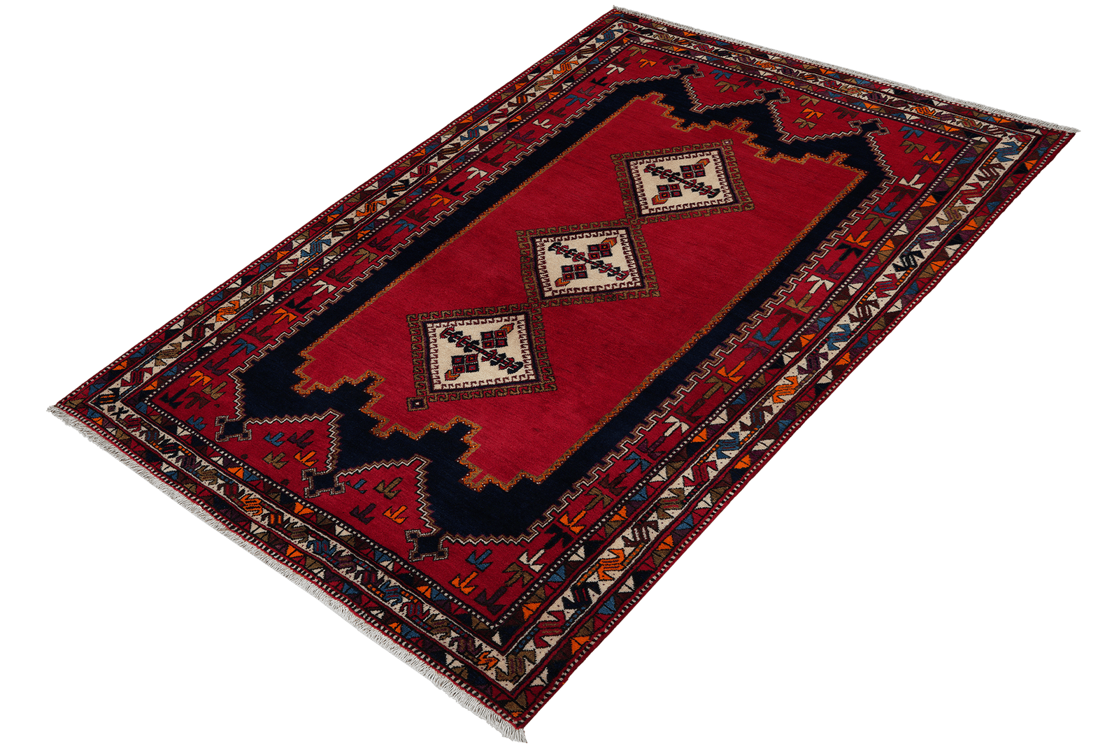 Afshar — Hand-knotted, 145x235 cm, Red, 100% Virgin Wool | View 5