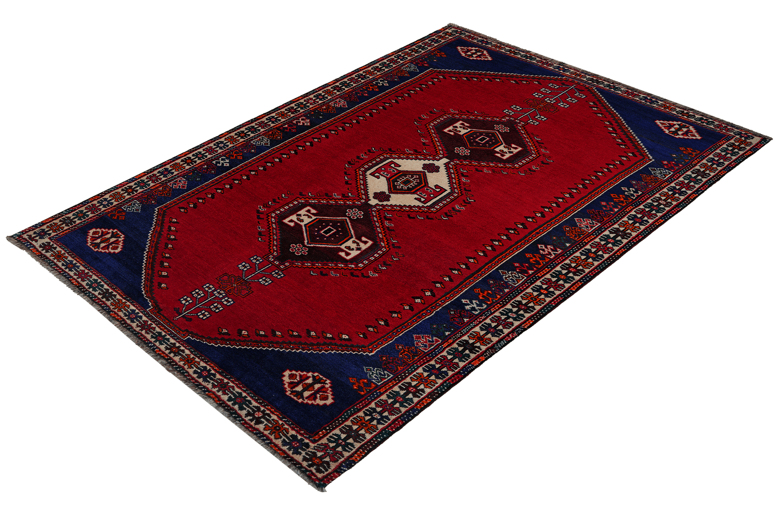 Gashgai — Hand-knotted, 165x254 cm, Red, 100% Virgin Wool | View 5