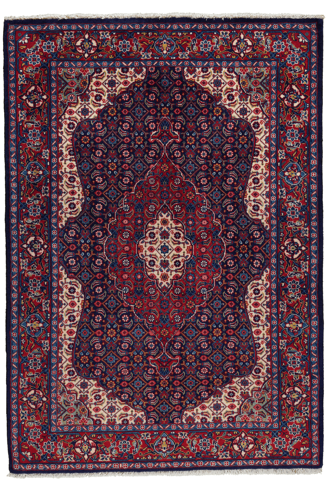 Sarough — Hand-knotted, 106x153 cm, Blue, 100% Virgin Wool | Main view