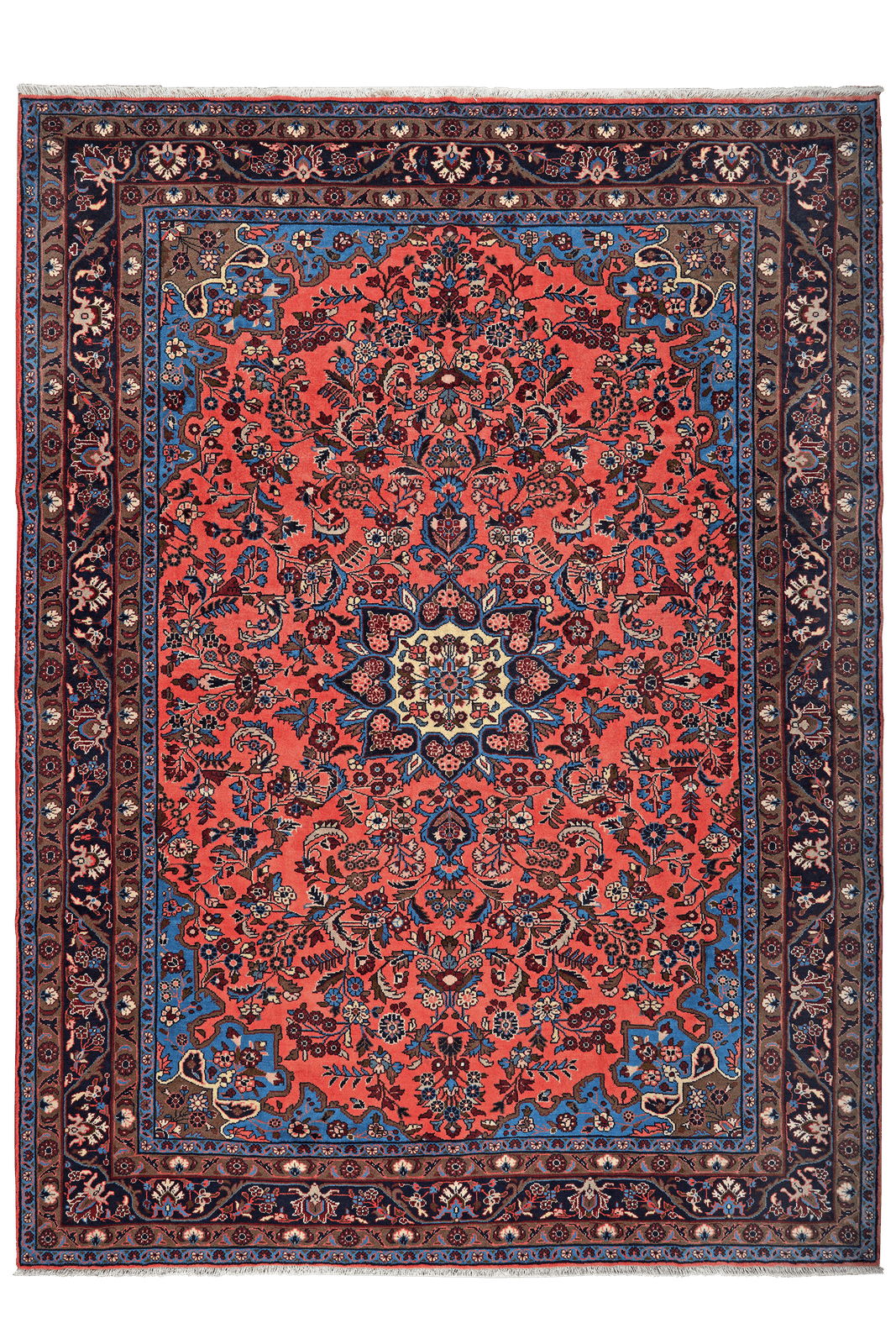 Mehreban — Hand-knotted, 213x295 cm, Red, 100% Virgin Wool | Main view