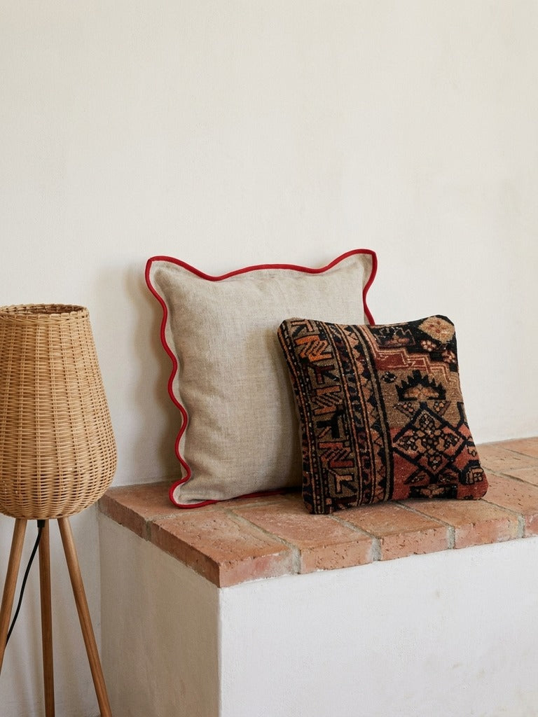 Kelim Coussin · Fait main – Multicolore, 40x40 cm, envers