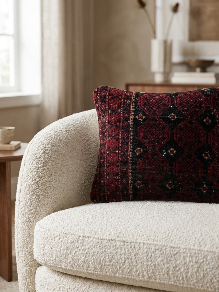 Kelim Coussin · Fait main – Multicolore, 40x40 cm, vue de détail