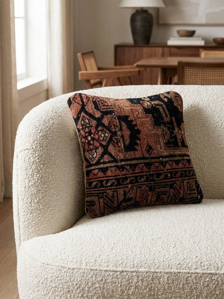 Kelim Cuscino · Fatto a mano – Multicolore, 40x40 cm, dettaglio