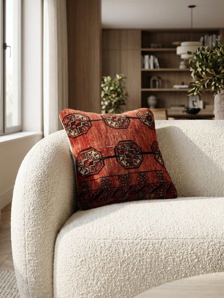Kelim Coussin · Fait main – Multicolore, 40x40 cm, vue de détail