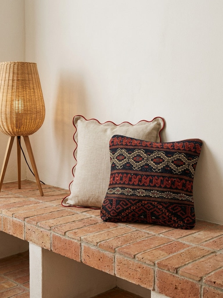 Kelim Cuscino · Fatto a mano – Multicolore, 40x40 cm, retro