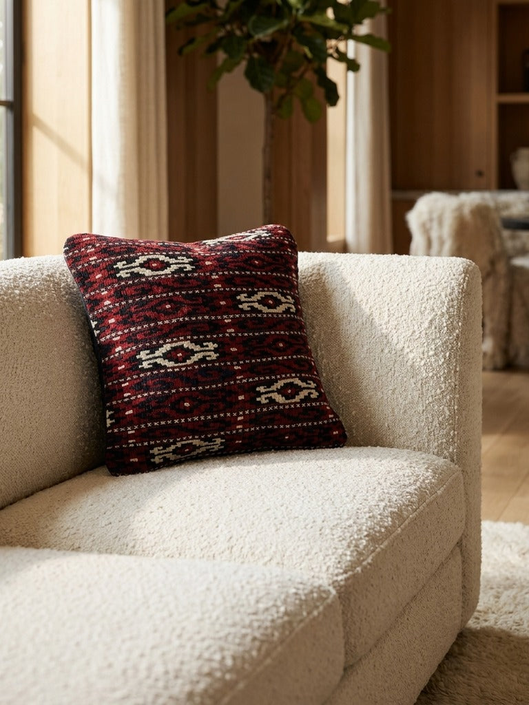 Kelim Coussin · Fait main – Multicolore, 40x40 cm, vue de détail