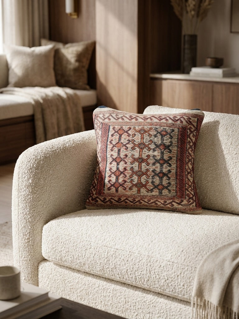 Kelim Cushion · Handcrafted – Multicolour, 40x40 cm, detail view
