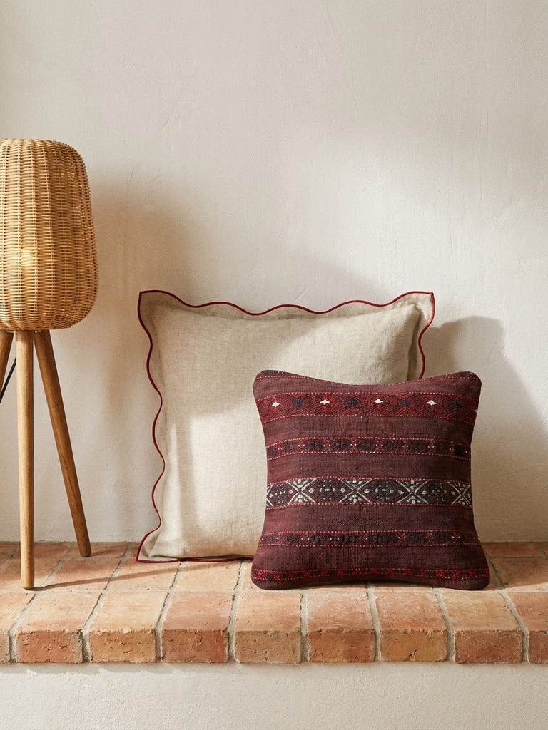 Kelim Coussin · Fait main – Multicolore, 40x40 cm, envers