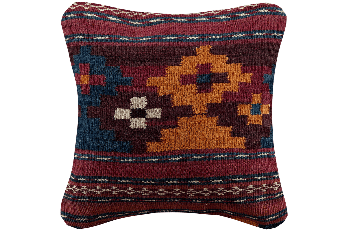 Kelim Coussin · Fait main – Multicolore, 40x40 cm