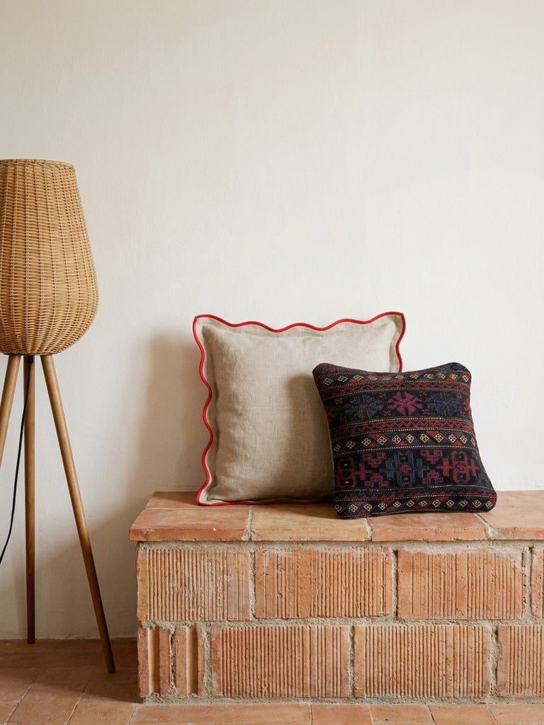Kelim Coussin · Fait main – Multicolore, 40x40 cm, envers