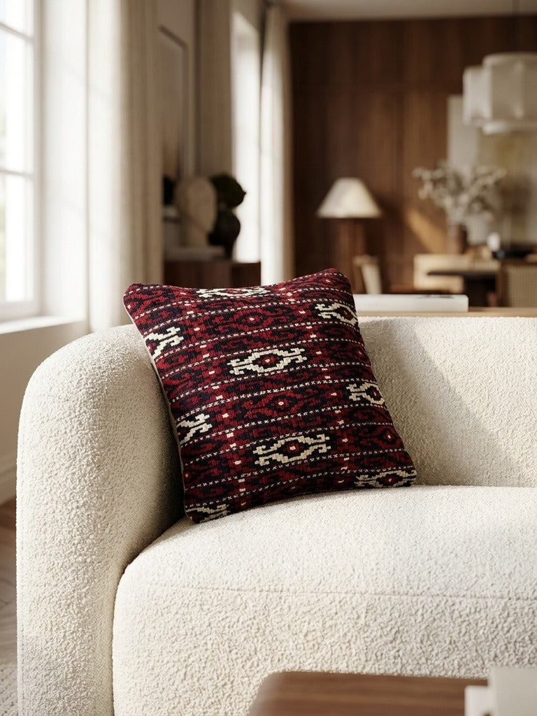 Kelim Cuscino · Fatto a mano – Multicolore, 40x40 cm, dettaglio