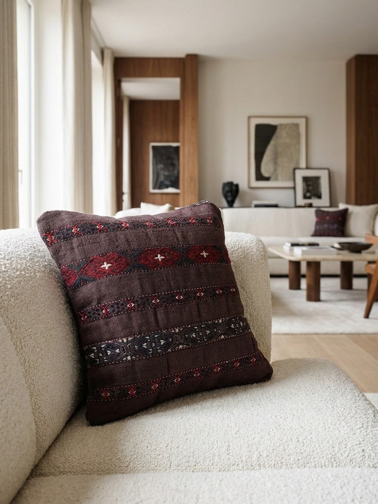 Kelim Cushion · Handcrafted – Multicolour, 40x40 cm, detail view
