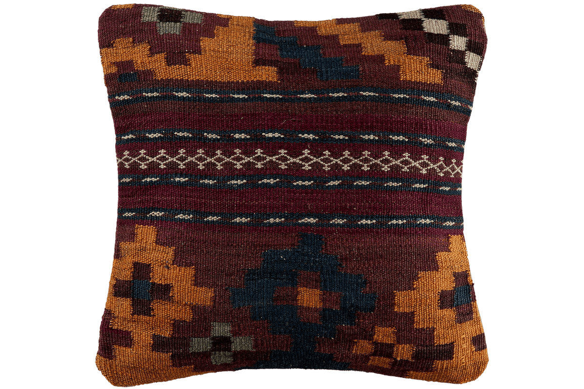 Kelim Poduszka · Ręcznie wykonany – Wielokolorowy, 40x40 cm