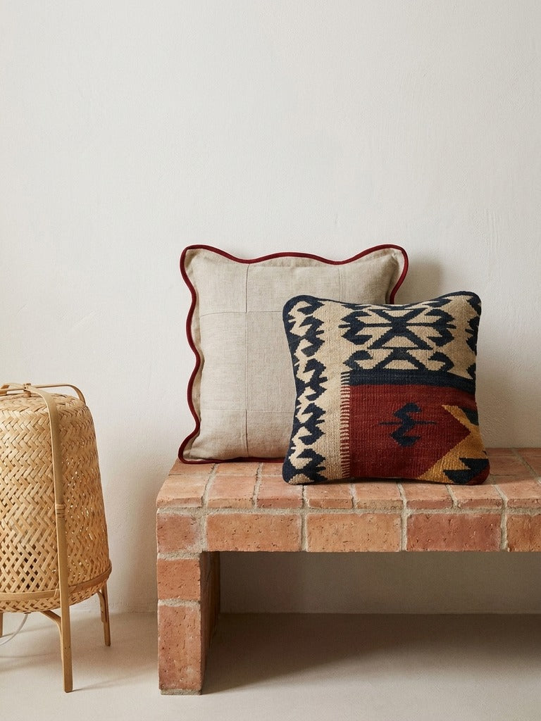 Kelim Cushion · Handcrafted – Multicolour, 40x40 cm, back