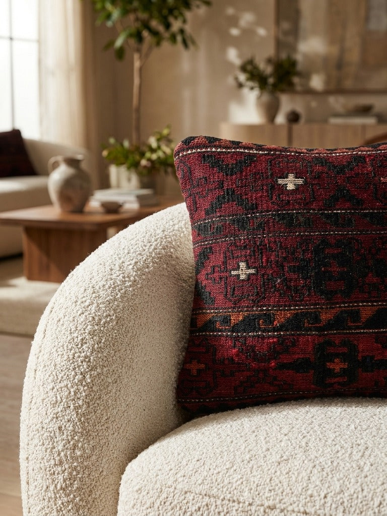 Kelim Coussin · Fait main – Multicolore, 40x40 cm, vue de détail
