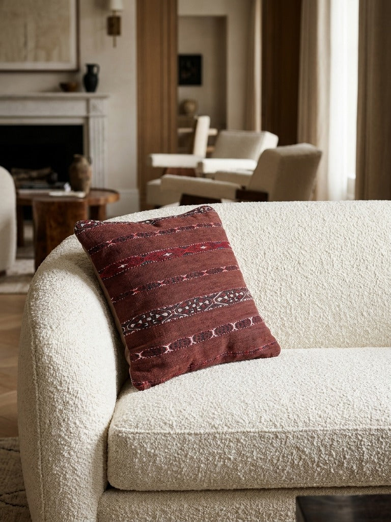 Kelim Cuscino · Fatto a mano – Multicolore, 40x40 cm, dettaglio