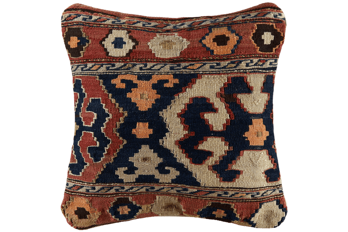 Kelim Coussin · Fait main – Multicolore, 40x40 cm