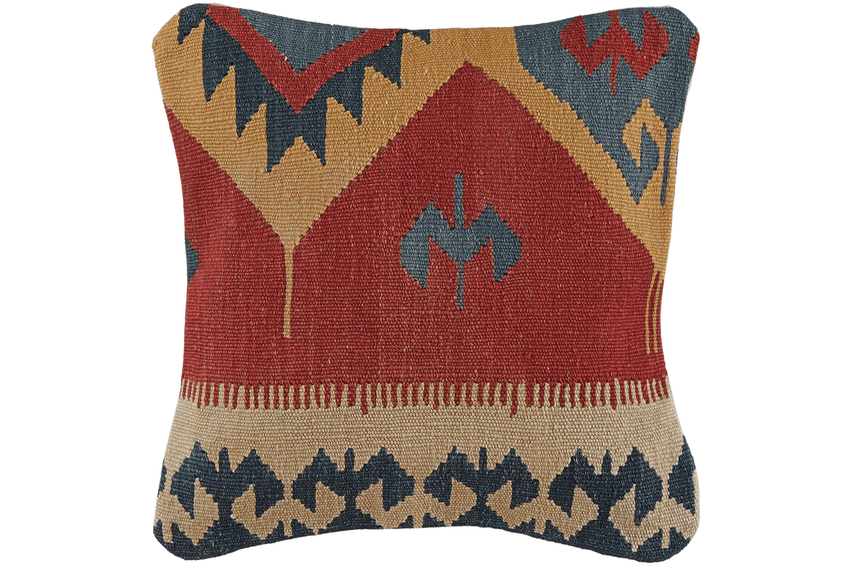 Kelim Coussin · Fait main – Multicolore, 40x40 cm