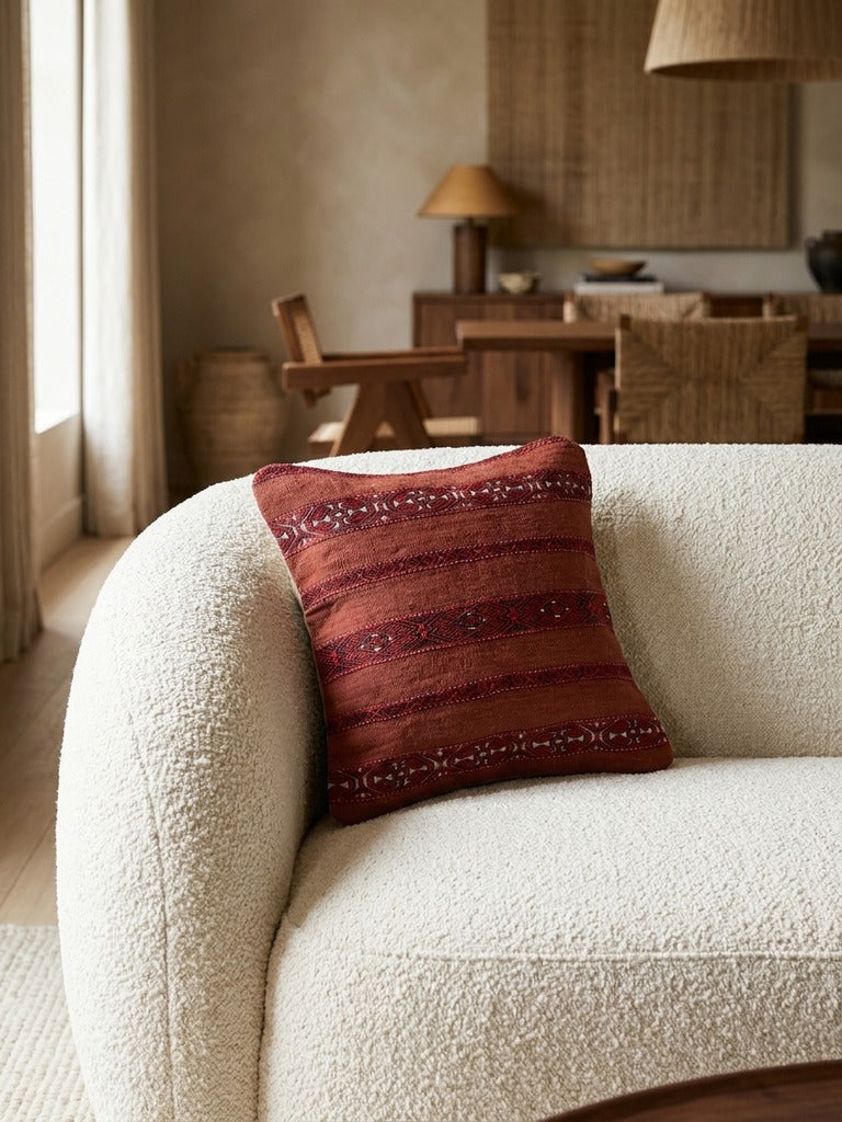 Kelim Coussin · Fait main – Multicolore, 40x40 cm, vue de détail