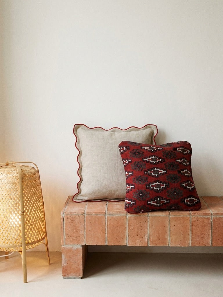 Kelim Coussin · Fait main – Multicolore, 40x40 cm, envers