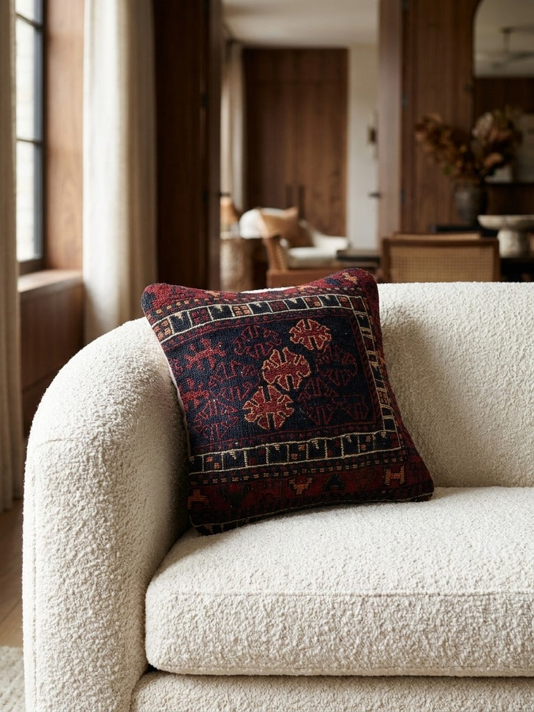 Kelim Cushion · Handcrafted – Multicolour, 40x40 cm, detail view