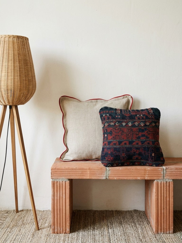 Kelim Cushion · Handcrafted – Multicolour, 40x40 cm, back