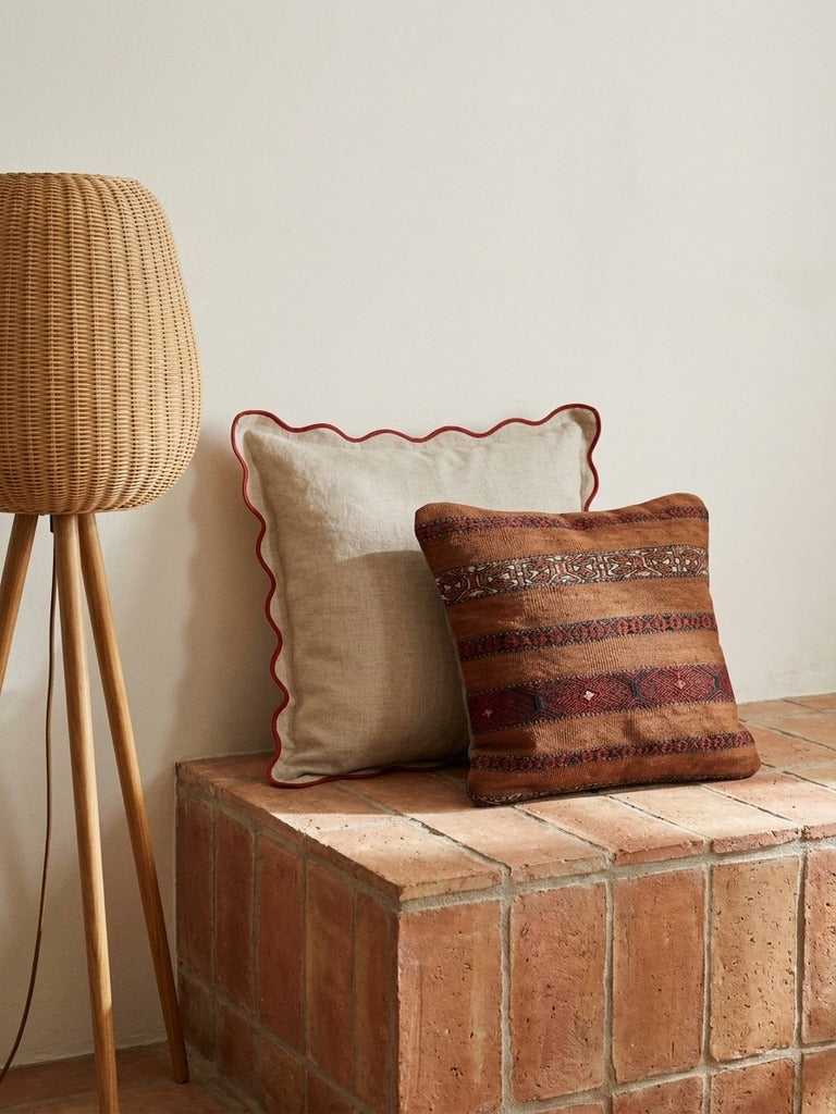 Kelim Coussin · Fait main – Multicolore, 40x40 cm, envers