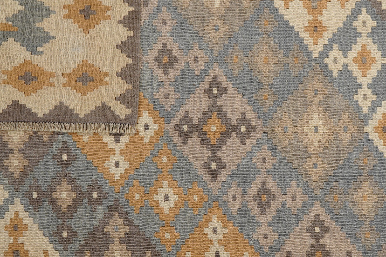 Kelim Gashgai — Handmade, 166x232 cm, Grey, 100% Virgin Wool | View 6