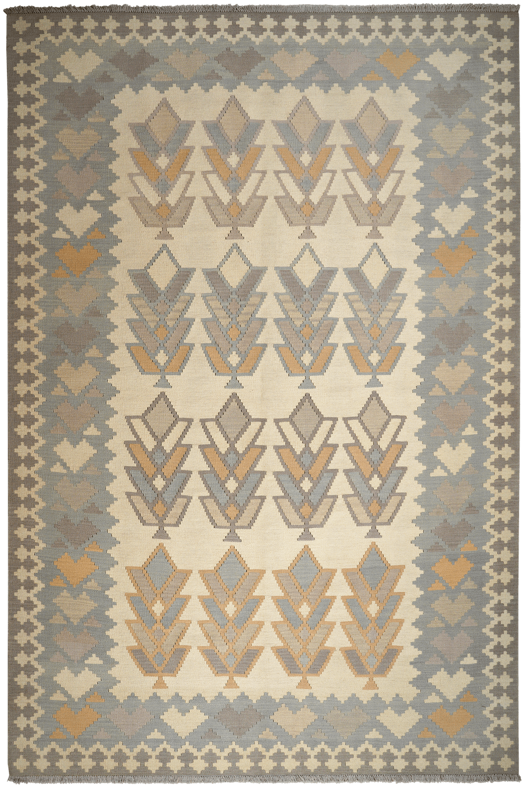 Kelim Gashgai — Handmade, 202x302 cm, Beige, 100% Virgin Wool | Main view