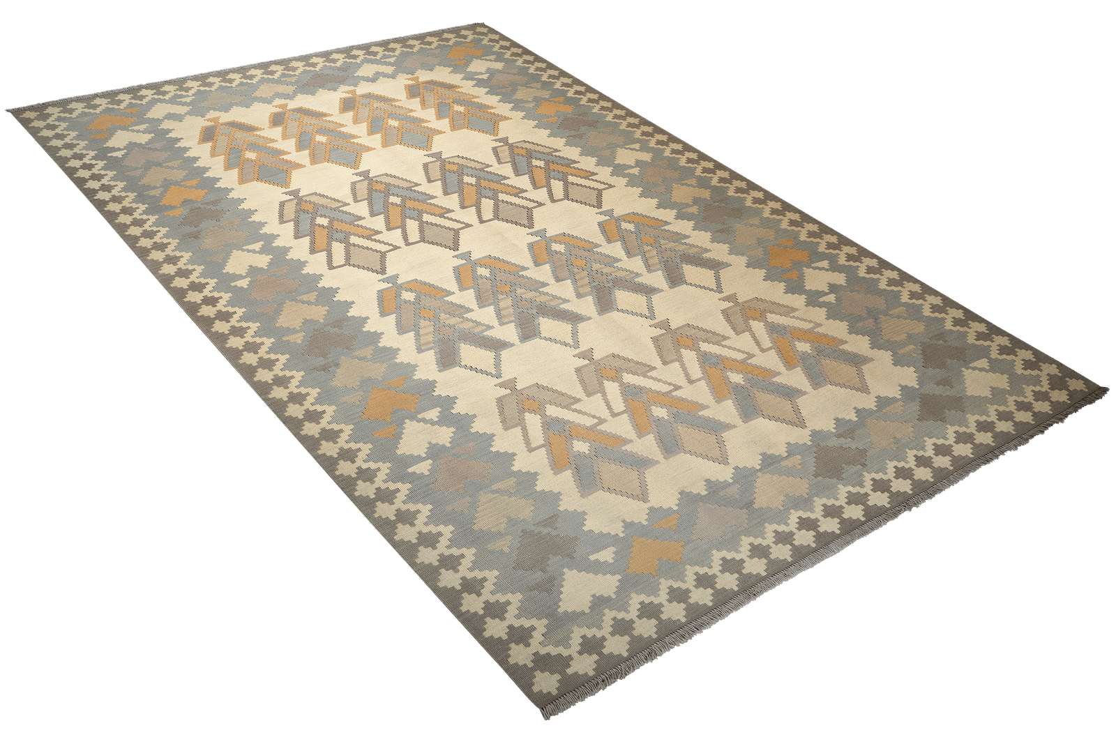Kelim Gashgai — Handmade, 202x302 cm, Beige, 100% Virgin Wool | View 4