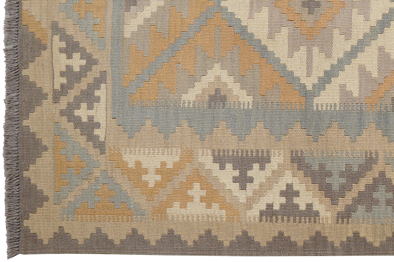 Kelim Gashgai — Handmade, 118x178 cm, Grey, 100% Virgin Wool | View 3