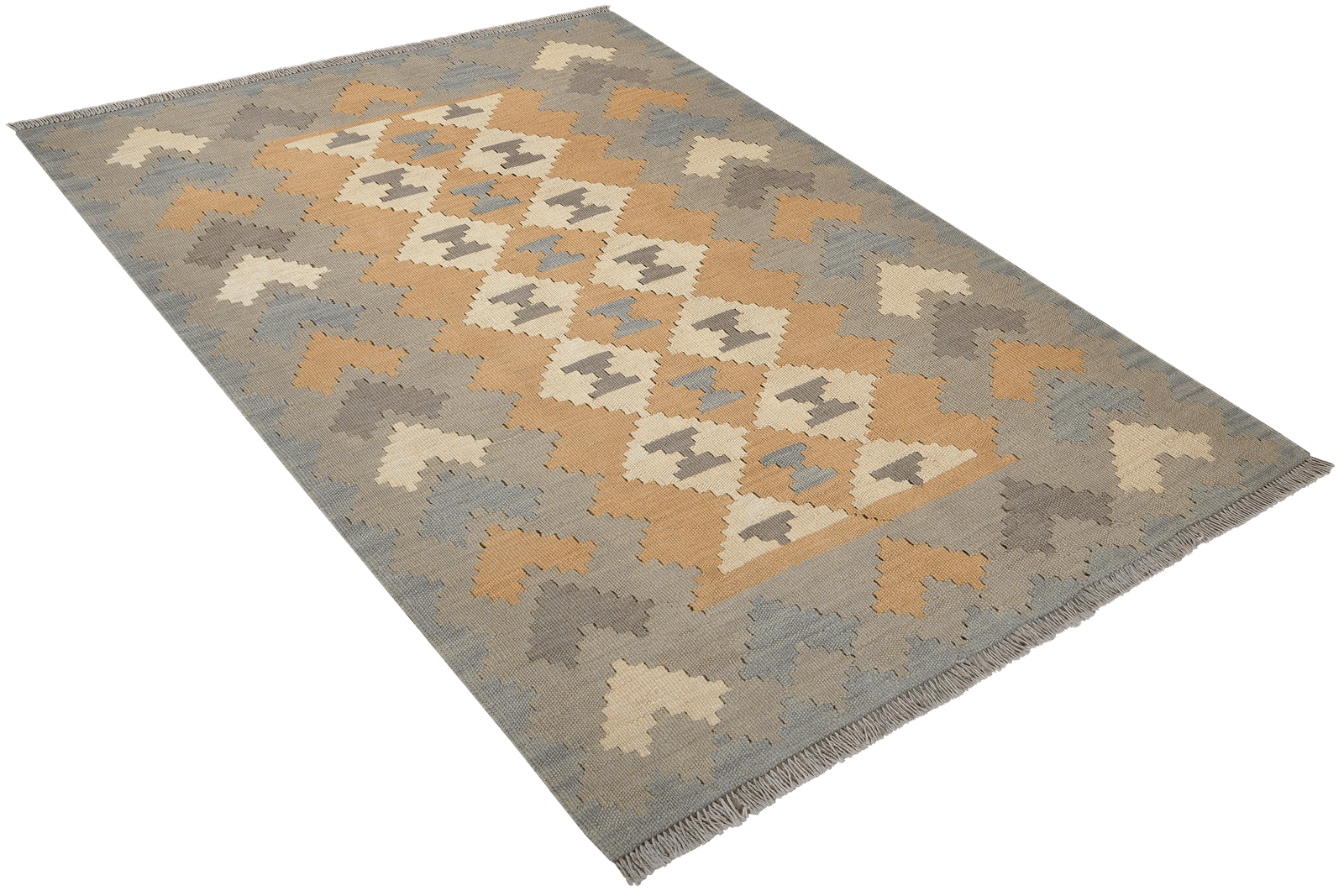 Kelim Gashgai — Handmade, 120x166 cm, Beige, 100% Virgin Wool | View 4