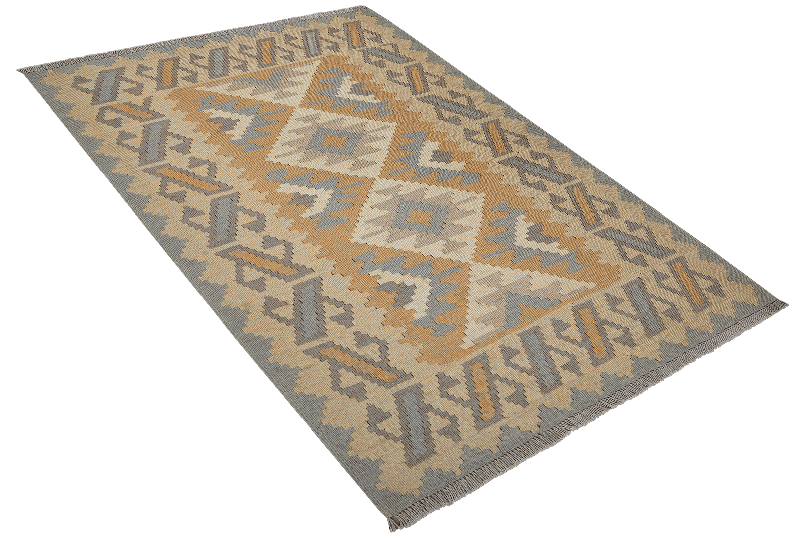 Kelim Gashgai — Handmade, 121x175 cm, Beige, 100% Virgin Wool | View 4
